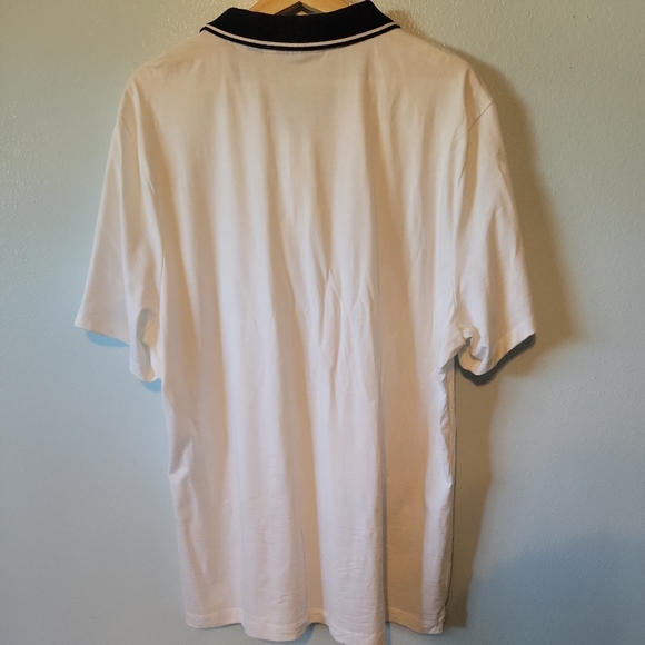 New Perry Ellis Zippered Polo Shirt 2xl wht/blk. - Picture 2 of 6